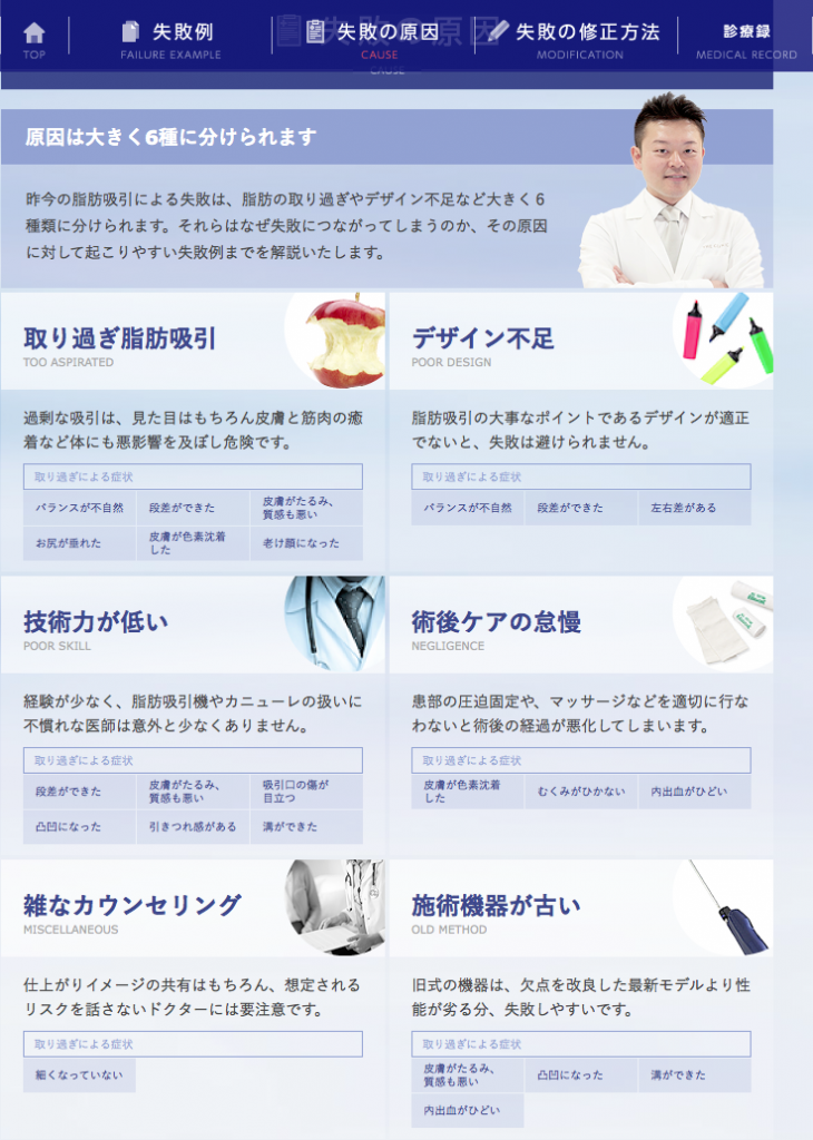 様々な脂肪吸引の失敗原因