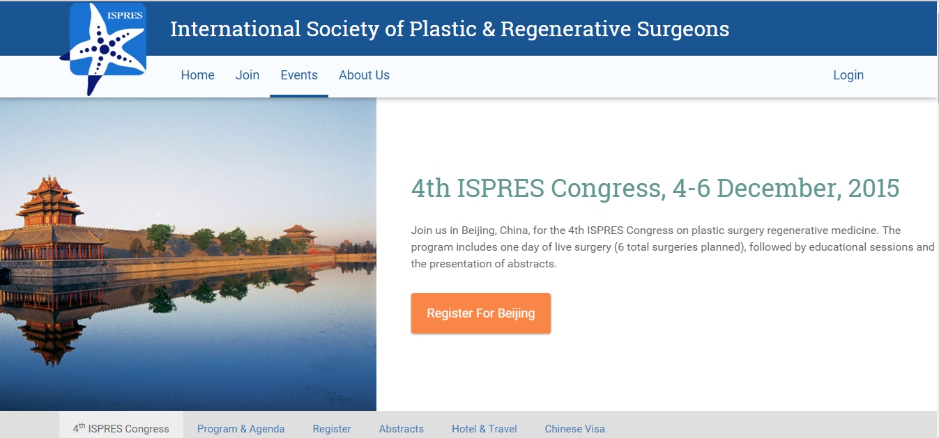 明日から北京で開催される国際再生医療形成外科学会(ISPRES)で学んできます。